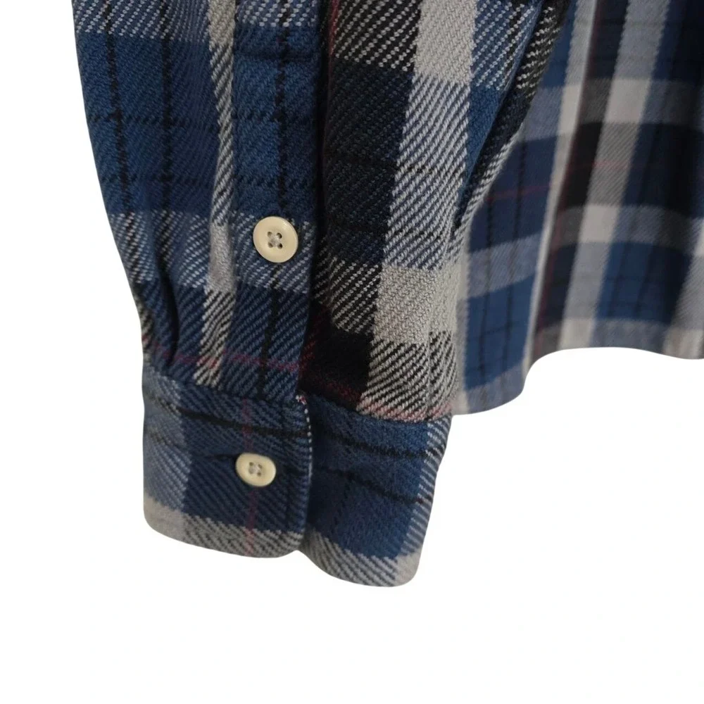 The‎ North Face Plaid Flannel Shirt Mens XL Blue Black Red Button Up Long Sleeve